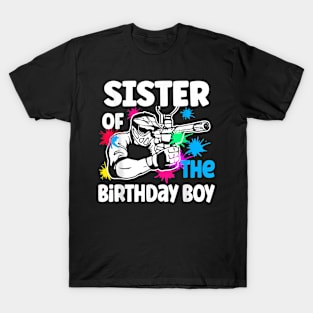 Sister Of The Birthday Boy Paintball Sport Family Matching T-Shirt